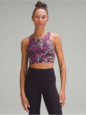 91. Lululemon Wunder Train Longline Bra C/D Cup Cinder Flash Multi purple